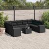 VidaXL Garden Lounge Set with Cushions 10 Pcs, Patio Sofas, Patio Furniture Set, Outdoor Furniture, Black 3255342