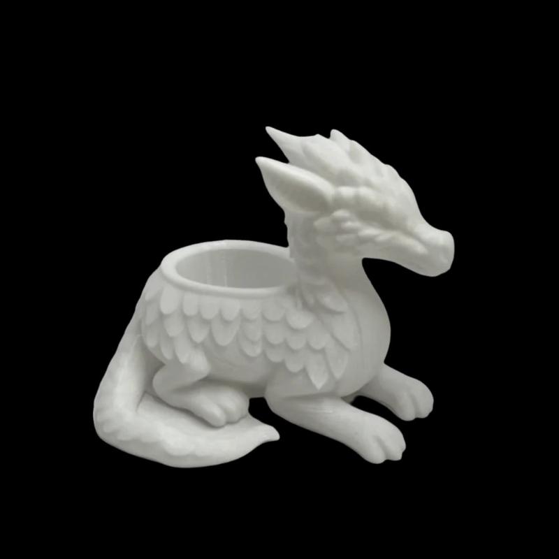 3D Printed Dragon Planter Pot Dual Use Flower Vase Lightweight Plastic Decor for Office Desk Bedroom Indoor Green Plant Holder Ornament