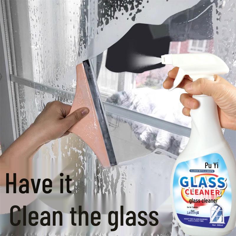 Powerful Glass Cleaner for Home & Bathroom Windows with Stain and Scale Remover Tool