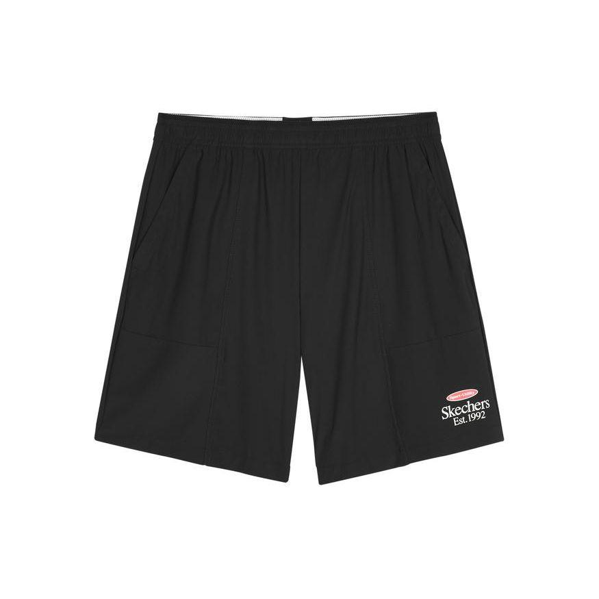 Skechers Letter Number Mid Waist Simple Versatile Sports Cool Casual Shorts Men Shorts Carbon-Black L224M023-0018 XL