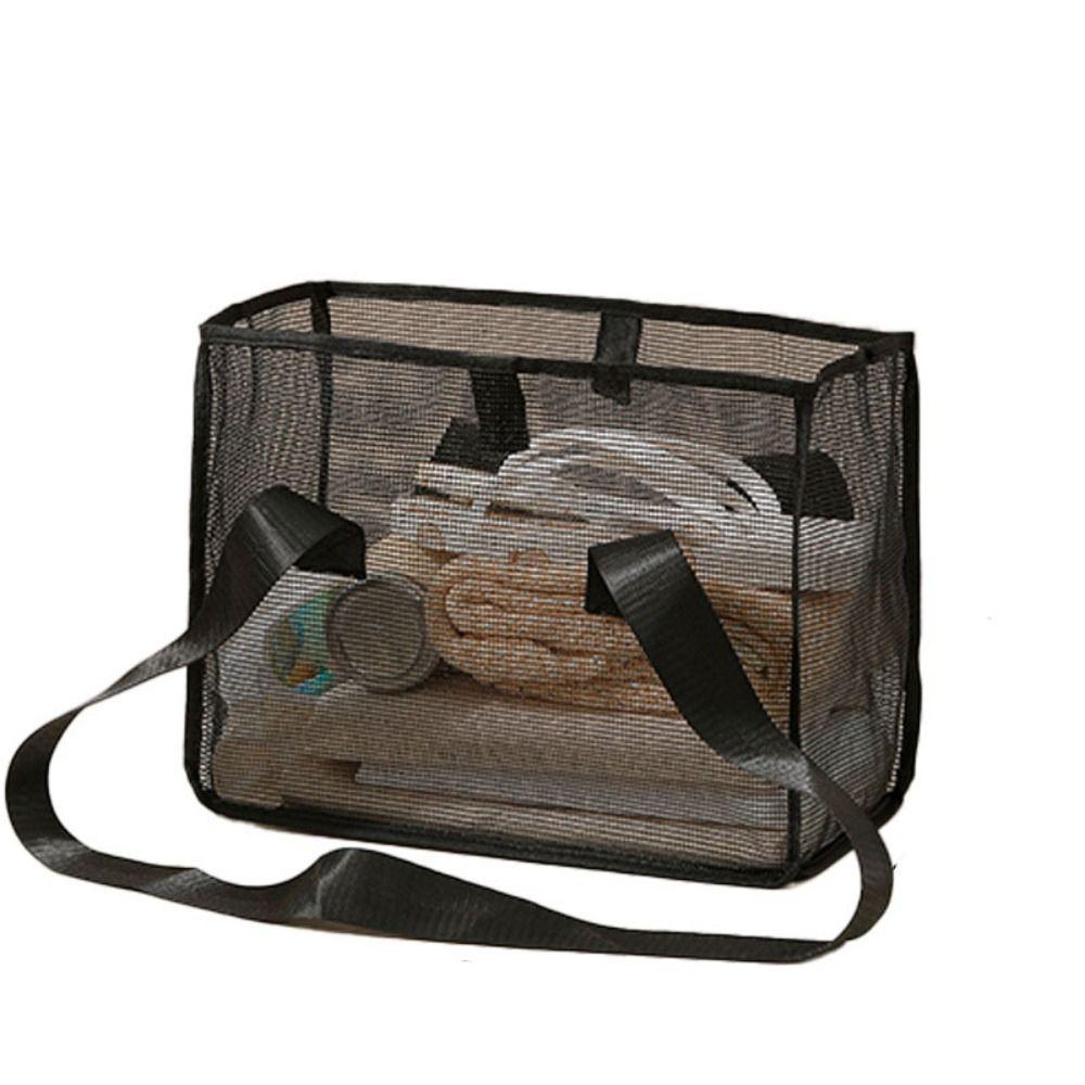 Foldable Mesh Shoulder Bag Light Weight Toiletry Storage Bag Reusable Swimming Handbag  Outdoor