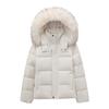 % White Duck Down, Winter New Big Fur Collar Down Jacket Women's Short Thickened Slim and Thin Jacket