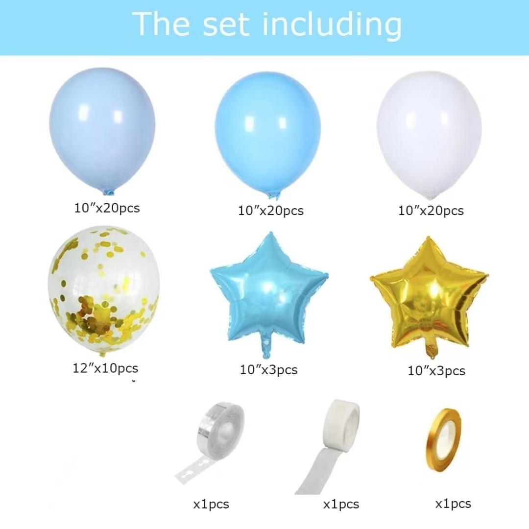 

Сине-белый набор латексных шаров для арки для украшения свадебной вечеринки, дня рождения, для невесты, девочки, мальчика, композиция Set as shown