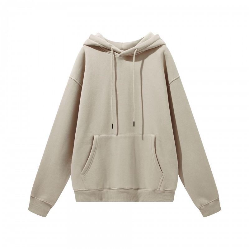 Men Women Warm Fleece Lined Hooded Sweatshirt Set Casual Loose Fit Winter Outfit Pure Color Streetwear