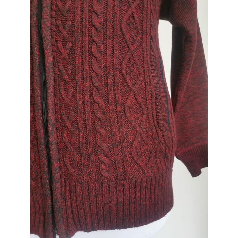 Men's Thick Knit Stand Collar Cardigan