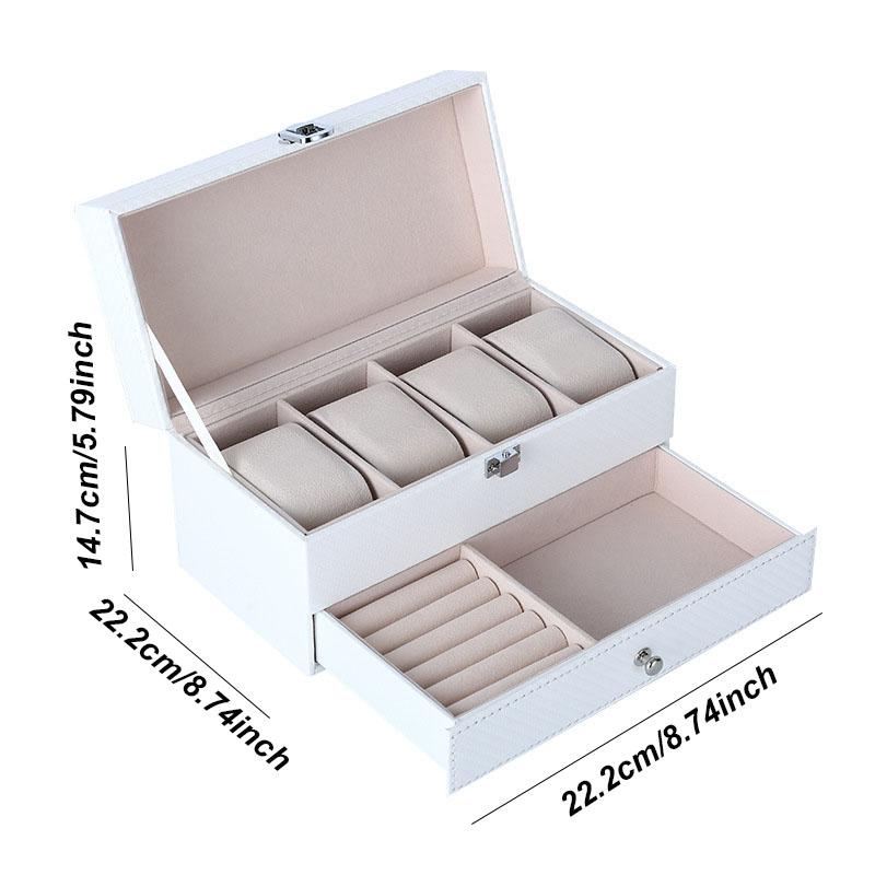 Delesys 2/3/4/5/6/8/9/10/12/20 Slots Household Multi Functional Watch And Jewelry Storage Box Pu Leather Watch Display Case