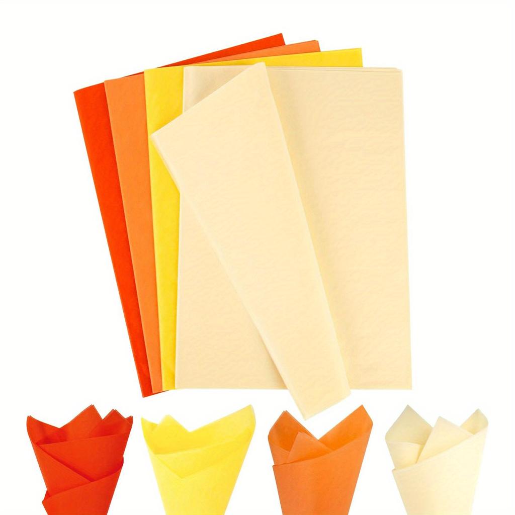 112 Blatt Orange Seidenpapier Herbstfarbenes Seidenpapier Großpackung Geschenkpapier für DIY Bastelarbeiten Partygeschenk