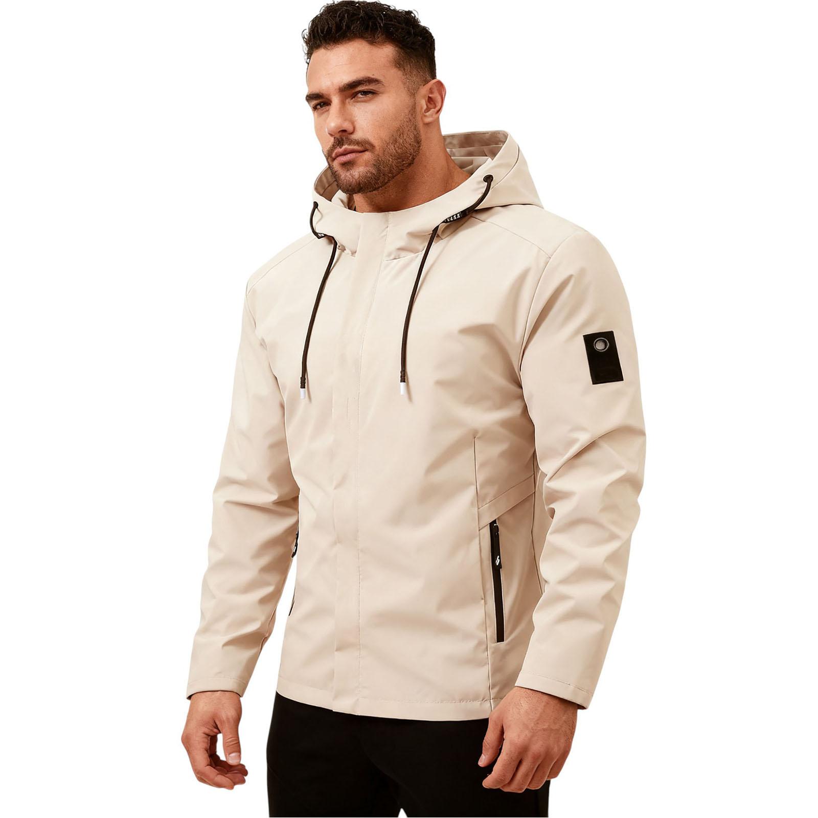 

Мужская свободная куртка Модная куртка с капюшоном и множеством карманов XXL бежевый