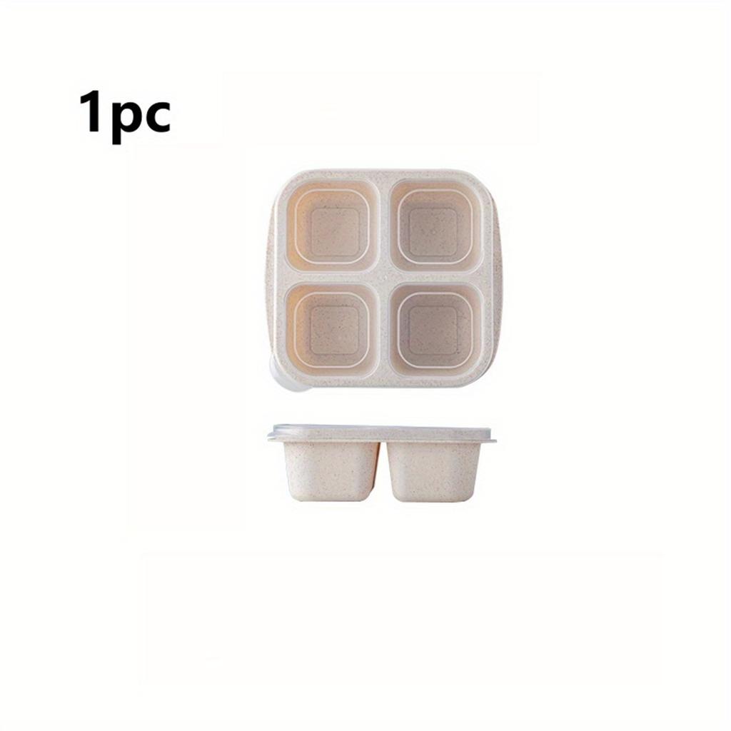 1Pc 4-Compartment Bento Box With Transparent Lid - Perfect For Snacks, Dried Fruits & Lunch Lunch Box Snack Box Container