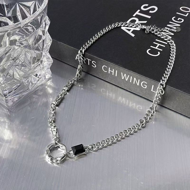 New Irregular Wave Shape Chain Men Necklace Advanced Sense Stainless Steel Figaro Cuban Chain Necklace for Men Women Jewelry