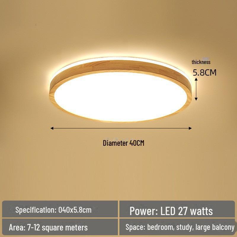 Nordic Modern Wooden Ceiling Lamp - Full Spectrum, Smart Rectangular Light for Living Room, Bedroom or Study