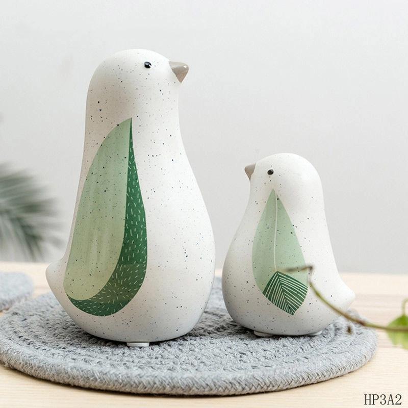 Nordic Ceramic Bird Figurine – Minimalist Living Room Decor Ornament
