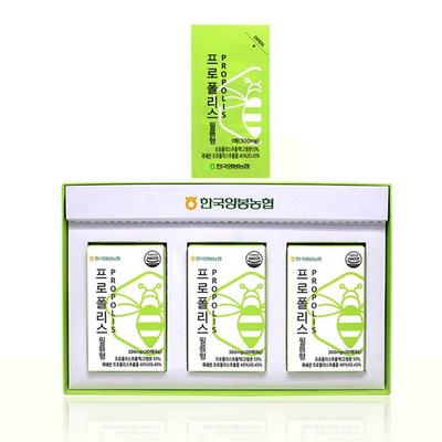 Korea Beekeeping Agricultural Cooperative, Domestically Produced Film-type Water-soluble Propolis, Good for the Throat, 300 Mg, 60 Units