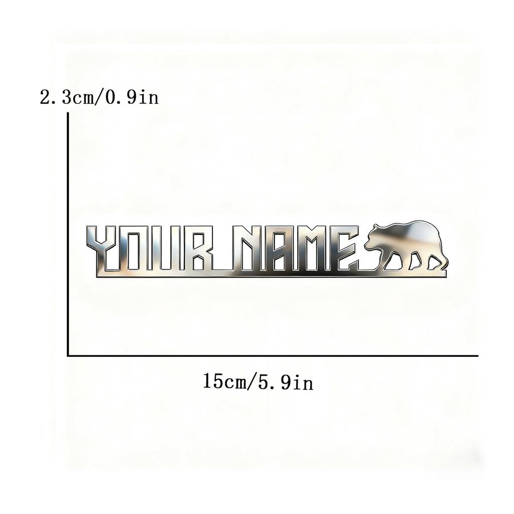 Stainless Steel Waterproof Custom Text Font 3d Metal Stickers Car Body Decal Creative DIY Decaration Silver Color Accessories