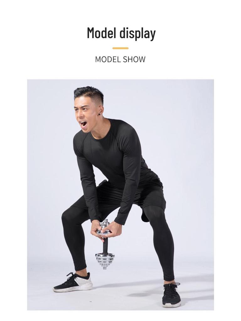 Pánská rychleschnoucí sada s dlouhým rukávem, vysoce elastická, na fitness a jógu pro podzim/zimu