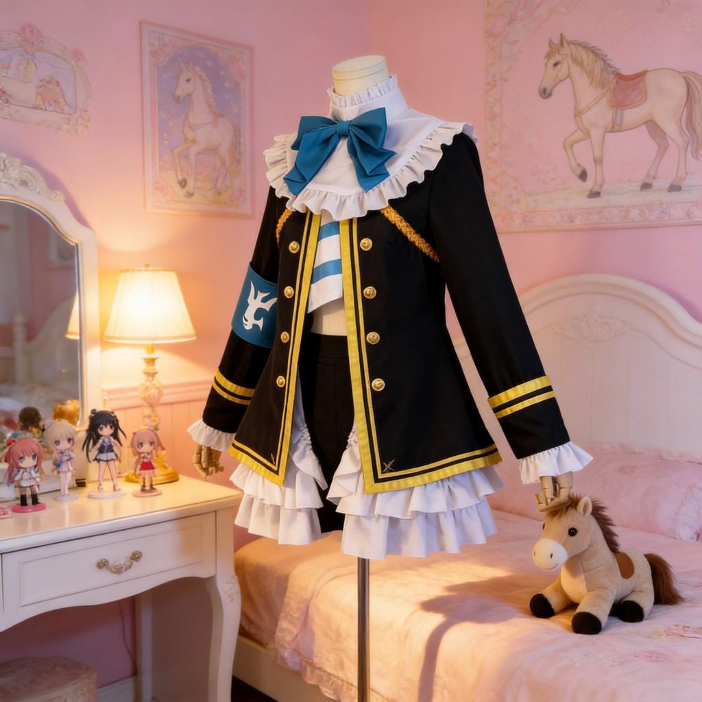 Pretty Derby Cosplay Suit With Blended Linen Fabric For Game Character Dressing
