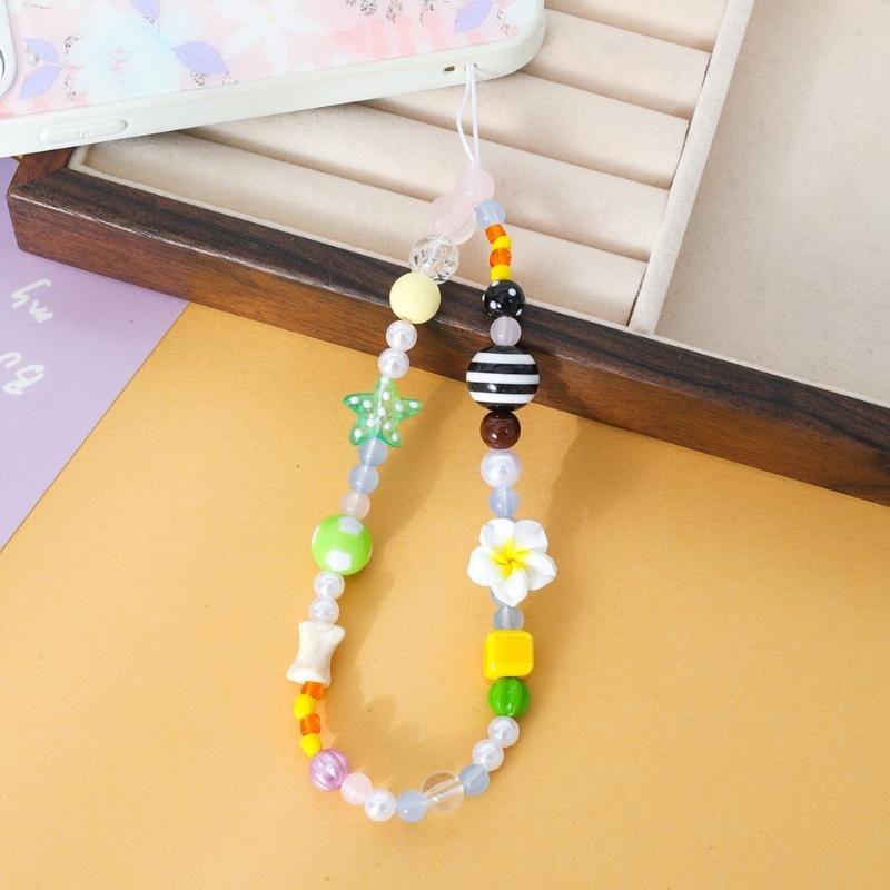 Decorative Elegant Phone Strap Multipurpose Mobile Decoration Trendsetting Beaded Phone Cord for Smartphones Travel Use