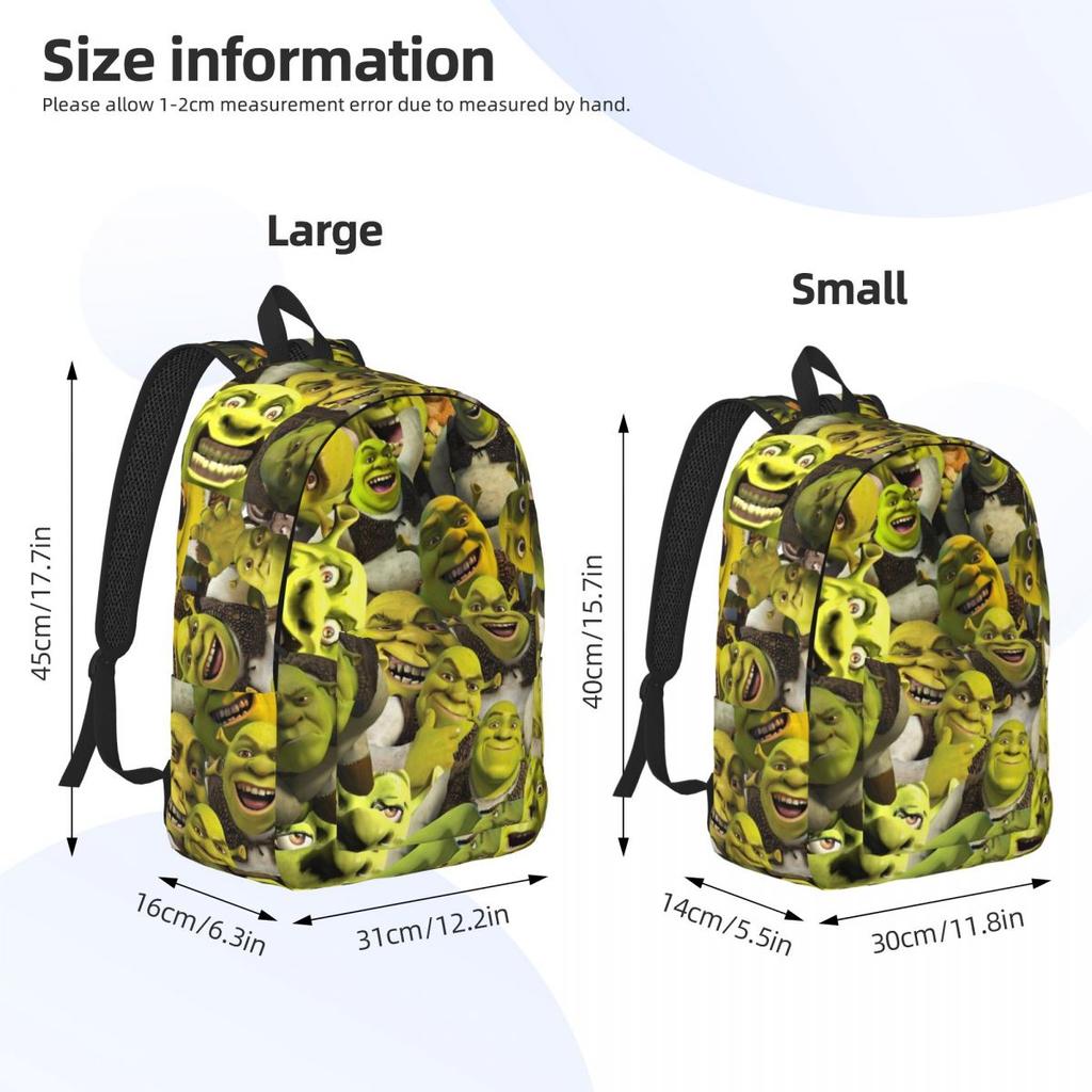 Retro Shreks Collage Backpack for Men Women Cool Student Hiking Travel Daypack Funny Movie Laptop Computer Canvas Bags Durable