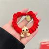 Zinc Zinc Alloy New Year Hair Rope Red Chinese Style Bracelet Cute Snake Year Hair Ring  Girls