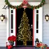 Waterproof Door Cover Christmas Colorful Print Decoration Backdrop Santa Claus Design Front