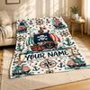 Pirate Ship Name Banner Coral Fleece Blanket