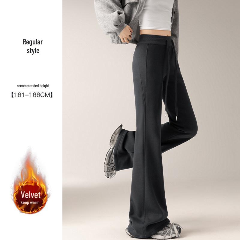 Women's Spring 2026 High-Waisted Micro-Flare Casual Pants - Slimming, Petite, Narrow Leg Design