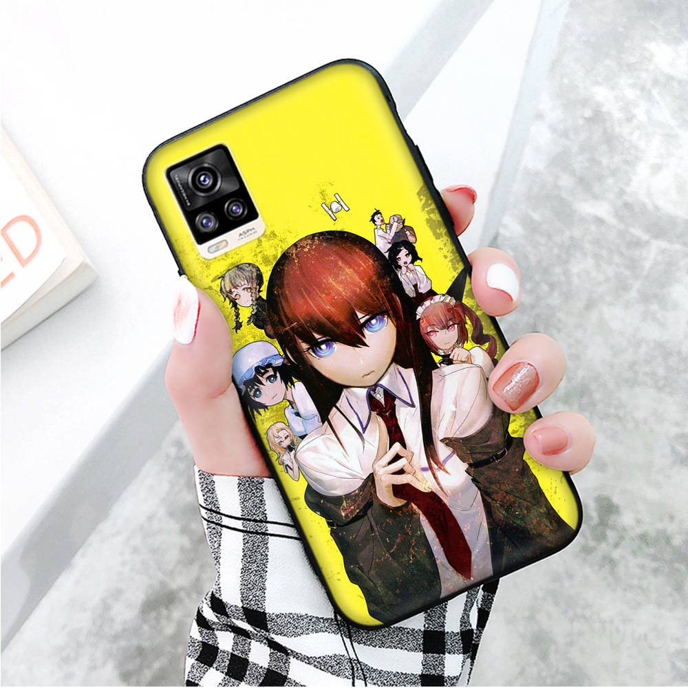 Black Case for Xiaomi Redmi 13C Note 9 iPhone XR 7 8 14 15 11 12 13 X XS Pro Max Samsung A25 S23 S24 FE Ultra Plus Steins Gate