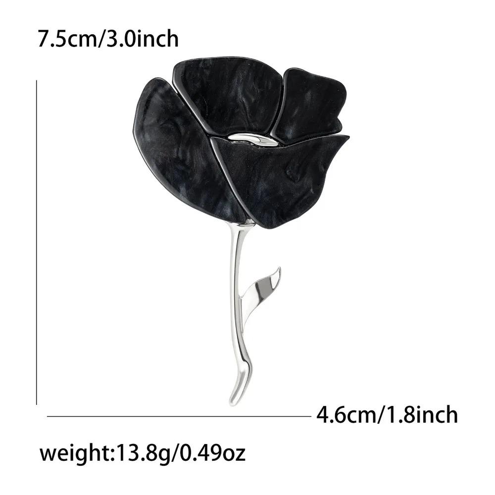 New Classic Acrylic Rose Brooches for Women Unisex Plant Flower Pins Casual Party Jewelry Accessories Gifts Friends Decoration