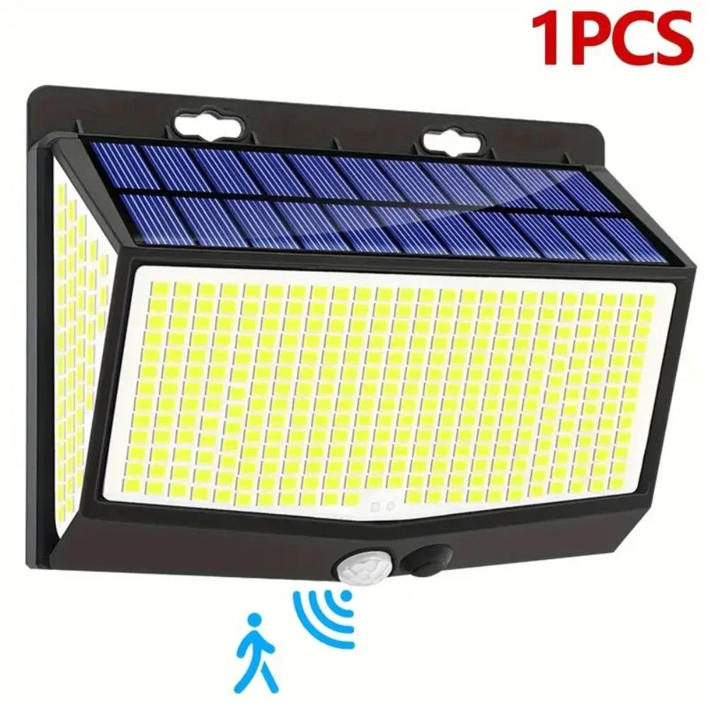 4PCS 468 LED Solar Motion Sensor Wall Lights Waterproof 3 Modes Security Solar Powered Lamp Outdoor Lighting for Garden Yard Path Garage