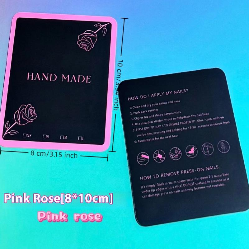 10Pcs False Nails Display Cards Fluorescent Color  Style False Nail Tips Portable Nail Art Storing Manicure Showing Tools