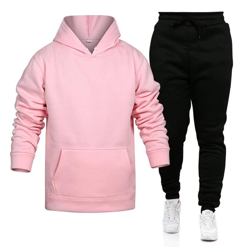 Men's Trendy Hooded Sweatshirt Two-Piece Set for Spring & Autumn