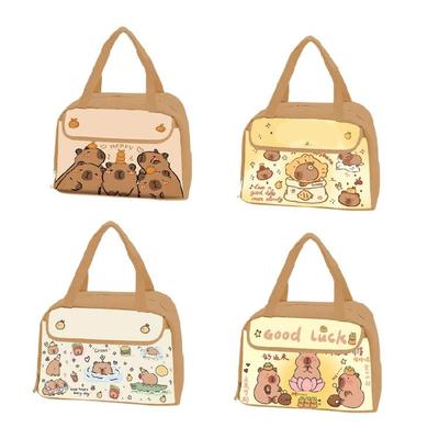 Bolsa de Almoço Capivara à Prova de Vazamentos Bolsa Térmica Isolada Bolsa de Armazenamento de Comida Desenho Animado Para Estudantes Ao Ar Livre Superfícies Fáceis de Limpar