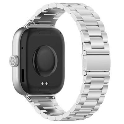 For Vivo Watch GT Strap Replacement 3-Bead Silver Metal Watch Band