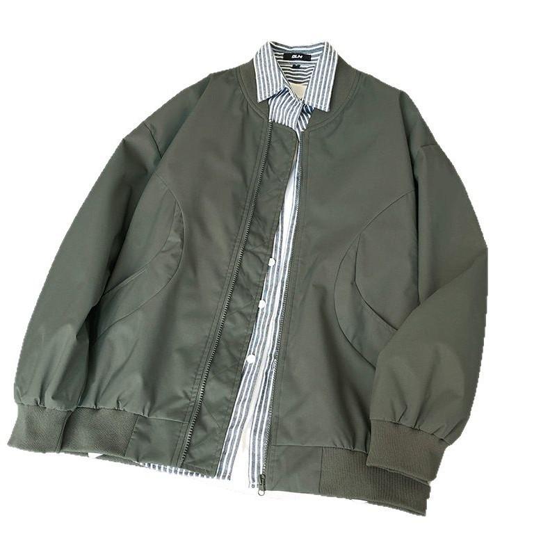 Men's Cross-Border Casual Baseball Jacket - Light Mature Style, Street Cool, Loose Fit, Spring/Autumn Trendy Outerwear.