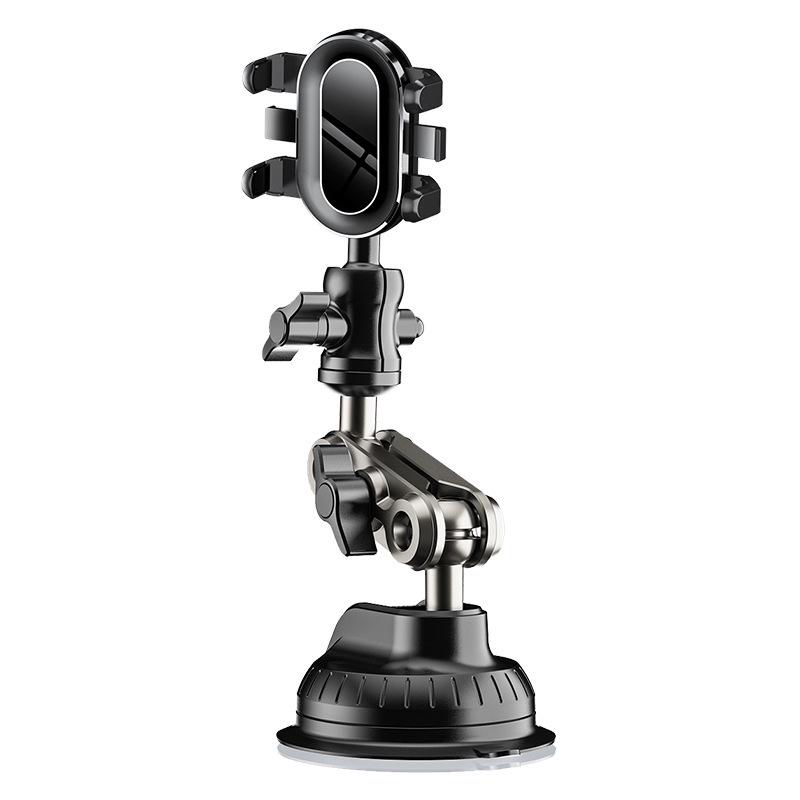 Dual-Function Car Phone Holder with Strong Suction & Adjustable Aluminum Clip