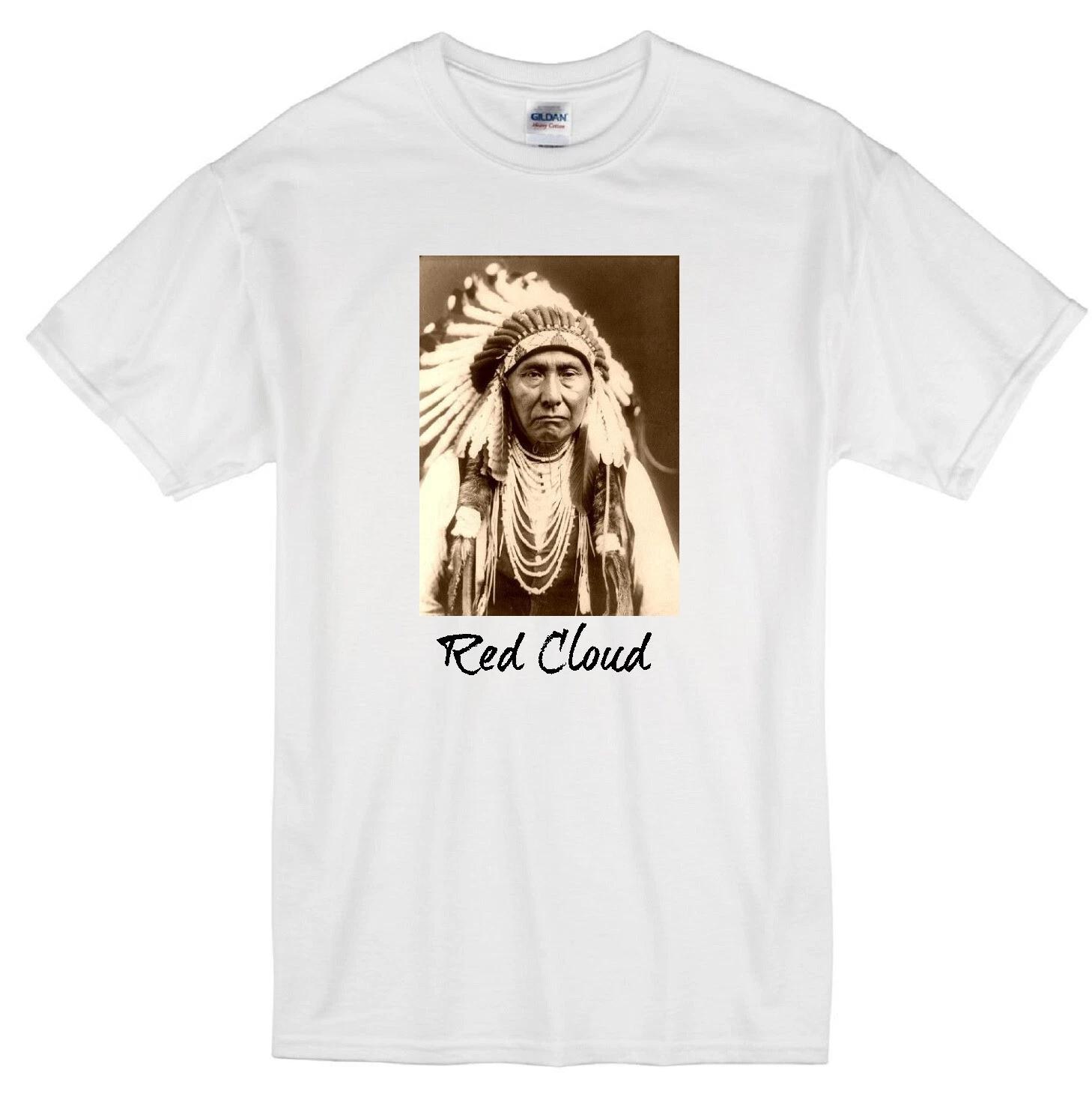 RED CLOUD NATIVE AMERICAN OGLALA CHEYENNE INDIAN LEADER CHIEF WHITE T-shirt L