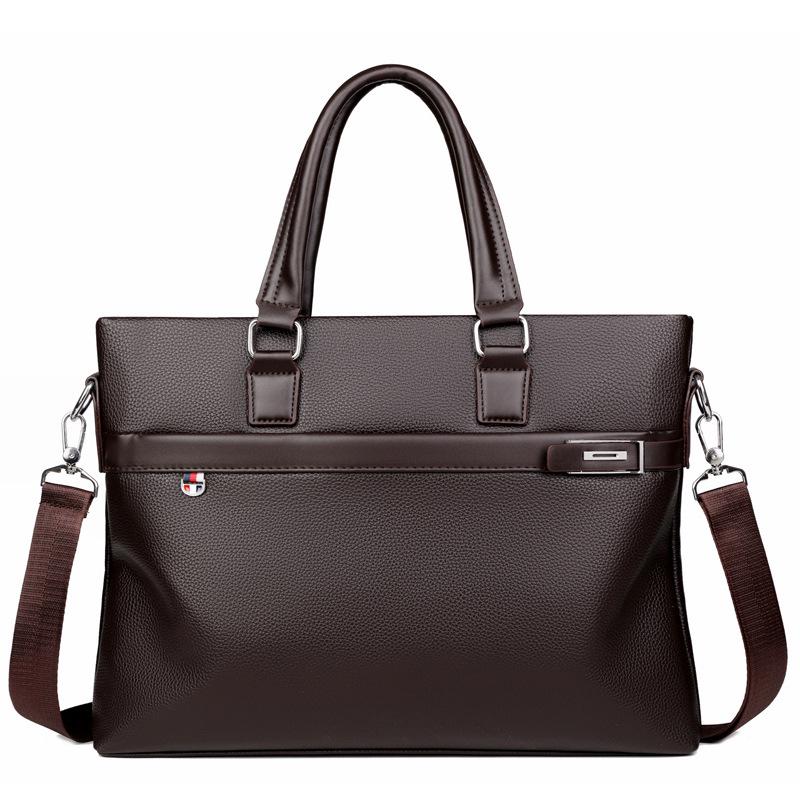 Men's Wear-Resistant Leather Laptop Briefcase - Large Capacity Crossbody/Shoulder Bag
