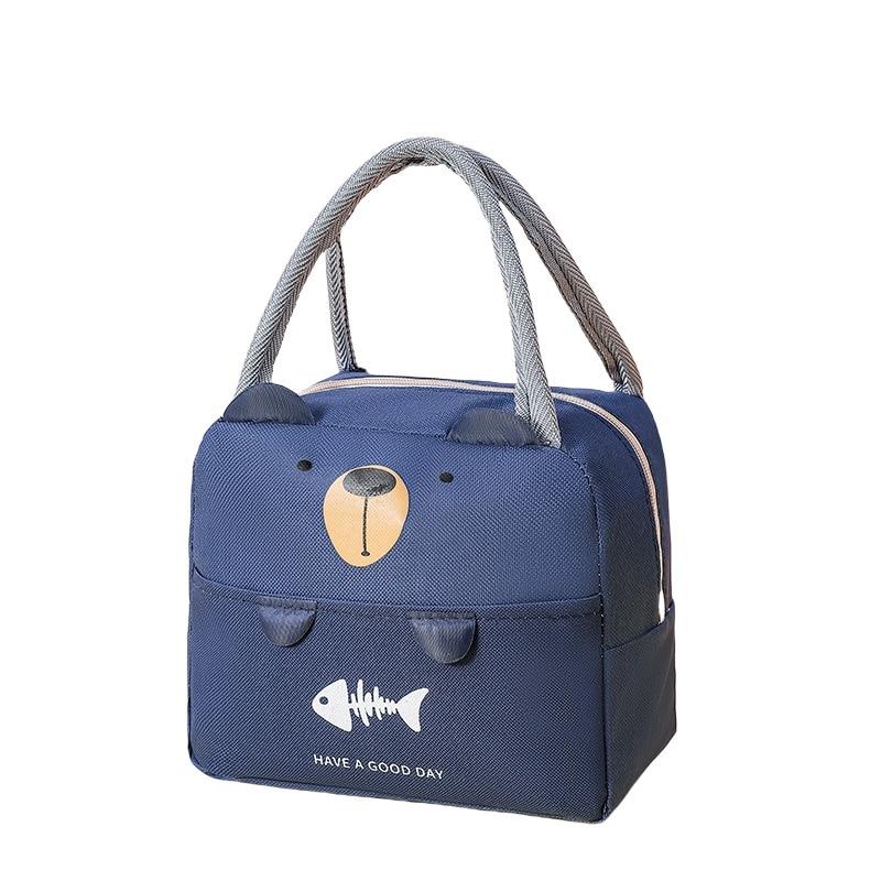 Isolierte Lunchtasche für Kinder, Thermokühlertasche mit Aluminiumfolien-Futteral 22x12,5x19,5cm Blau 1,9L
