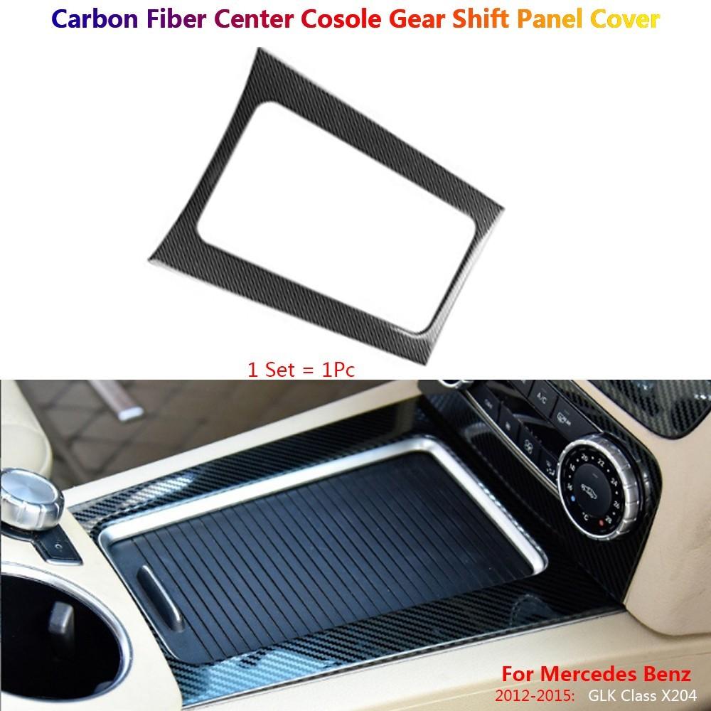 Car Center Console Gear Shift Panel Carbon Cover Trim For Mercedes Benz GLK X204