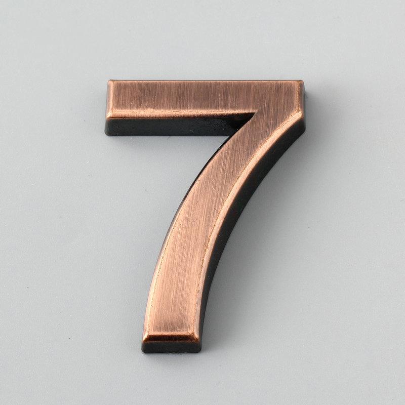 1.9-Inch Bronze Digital Label Door Head Stereoscopic El Door Number Digital Practical Number Sign