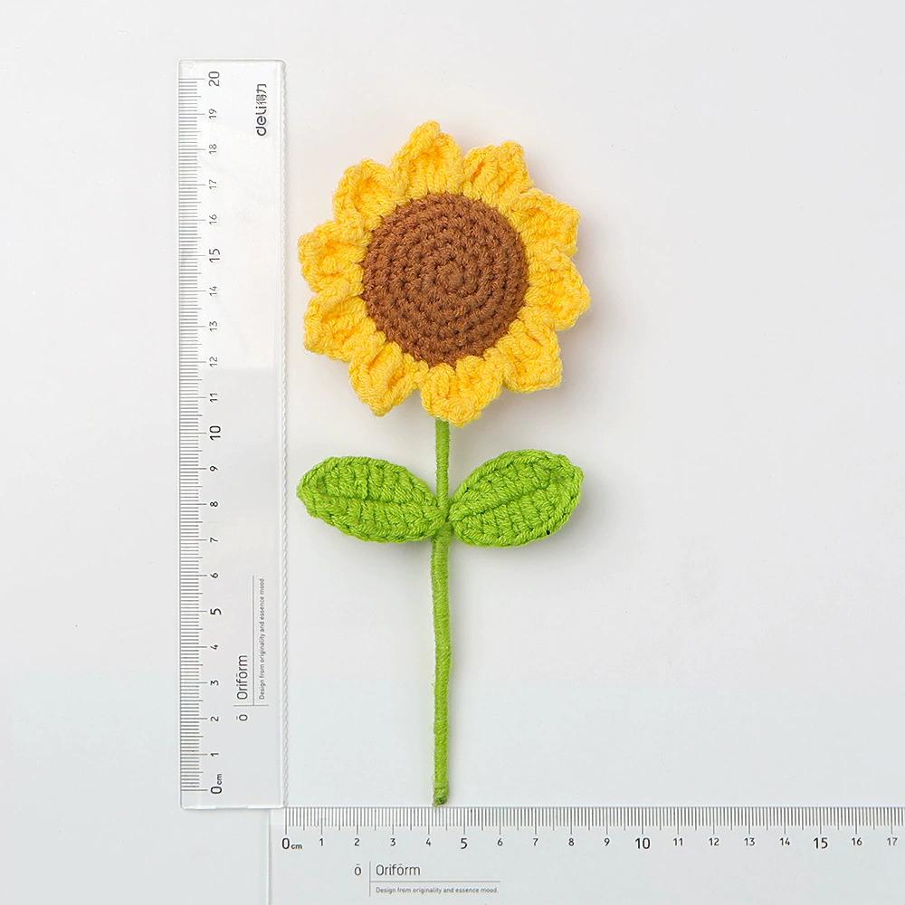 Finished Product Weaving Sunflower Simulation Handmade Yarn Knitting Sunflower Gift Flower Arrangement Decoration Birthday Party 1pc