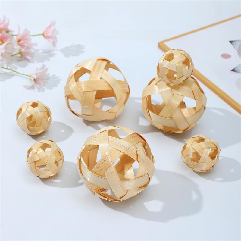 Bamboo Woven Spherical Lanterns: Handcrafted Hanging Ornaments & Photography Props