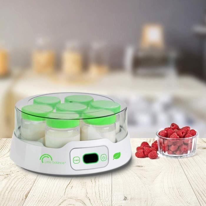 Yaourtière LITTLE BALANCE - Capacité 7 pots de 190ml + 6 pots additionnels - Programmable jusqu'à 14h - 20W