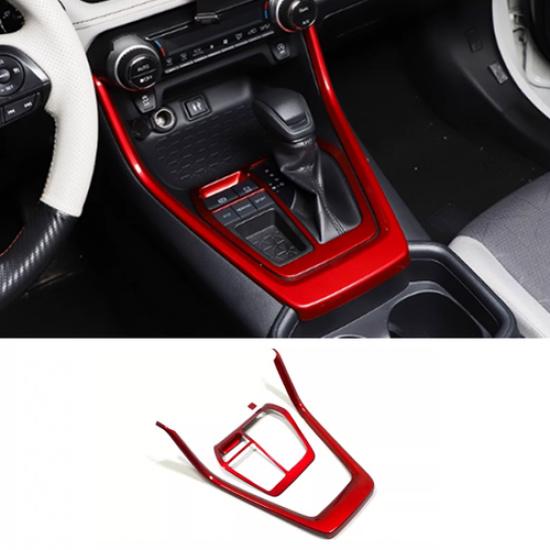 Bright Red Interior Gear Shift Panel Trim For Toyota RAV4 -2025 Accessories