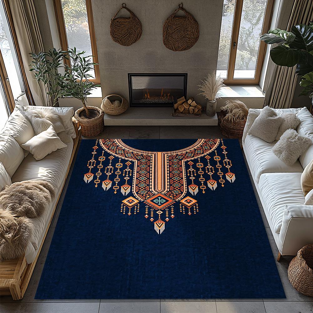 Cozy Persian Rug Non Slip Doormat Vintage Area Rug Boho Home Decor Turkish Carpet Entryway Mats Washable Floor Rug Modern Living