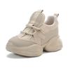 Height Increasing Women's Shoes Spring New Product Cowhide Thick Soled Shoes for Women's Casual Sports Shoes Platform Sneakers