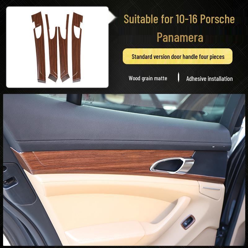 Carbon Fiber Panel Decor Sticker for 10-16 Panamera Front Passenger Side - Imitation Peach Wood