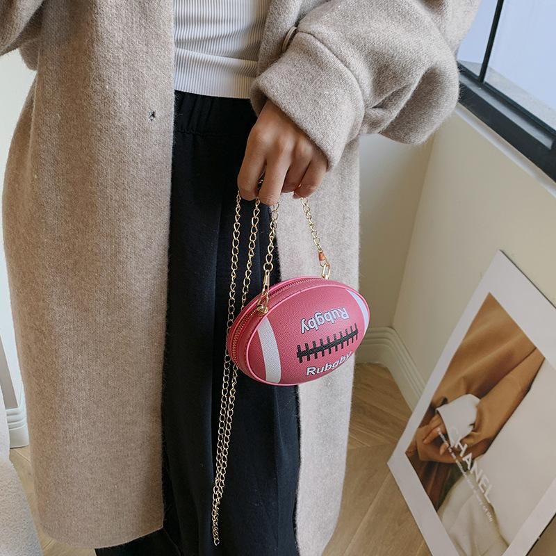 Small Rugby Ladies Street Bag Shoulder Chain Clutch Bag Purse