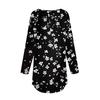 Women's Fashion Casual Round Neck Floral Long Sleeve T-shirt Pullover Long Sleeve Top