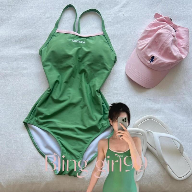 

Oxygen Forest Slimming Conservative Racing One-piece Swimsuit Female Korean Ins Wind Speed Dry Competition M зелёный
